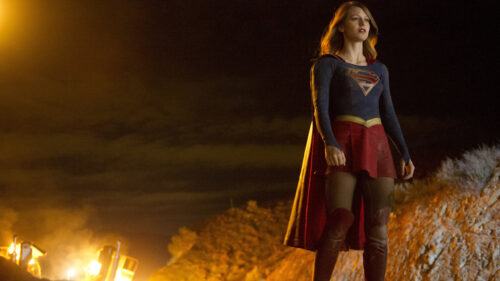 Supergirl Standing at Night 4K Desktop Wallpaper