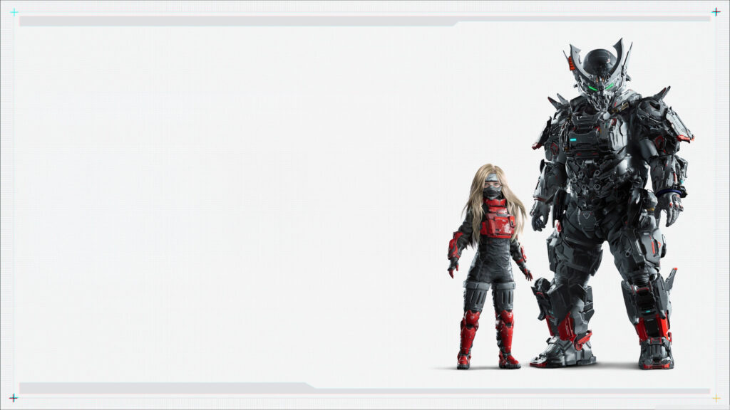 Cybernetic Duo Digital Art Desktop Wallpaper
