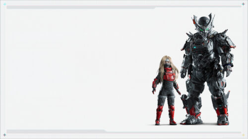 Cybernetic Duo Digital Art Desktop Wallpaper