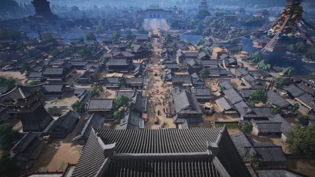 Ancient Chinese City Aerial View Desktop Wallpaper