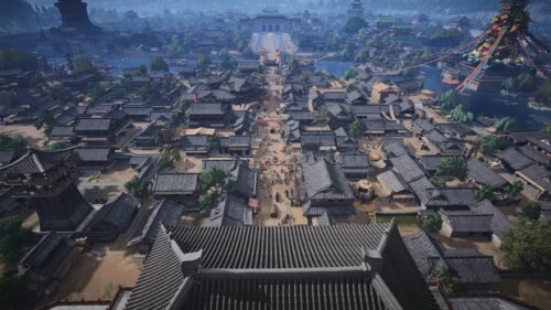 Ancient Chinese City Aerial View Desktop Wallpaper