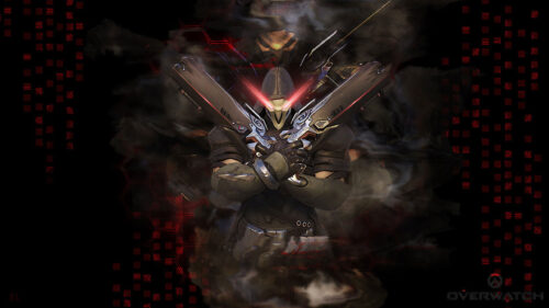 Reaper from Overwatch Crossed Guns Gaming Desktop Wallpaper