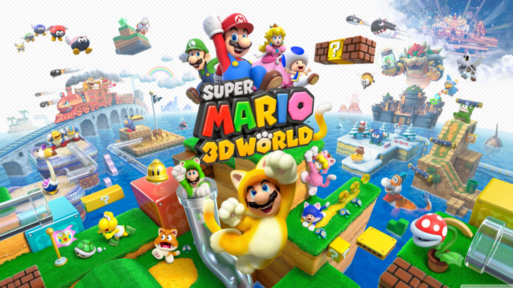 Super Mario 3D World Playful Action High Resolution Desktop Wallpaper