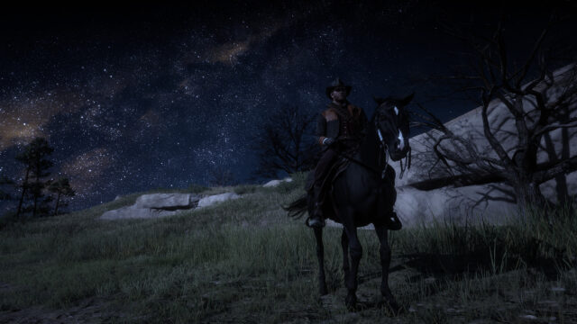 Stunning Arthur Morgan Night Sky Red Dead Redemption 2 4K Wallpaper