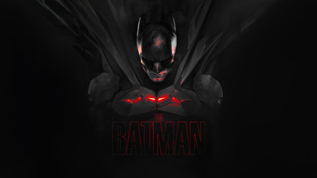 The Batman Red Glowing Symbol 4K Wallpaper