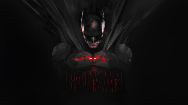 The Batman Red Glowing Symbol 4K Wallpaper