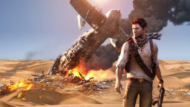 Nathan Drake Uncharted Desert Plane Crash 4K Wallpaper