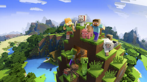Vibrant Minecraft Adventure Scene 4K Desktop Wallpaper
