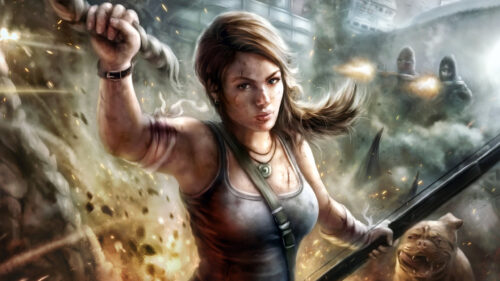Action Heroine Combat Scene Desktop Wallpaper
