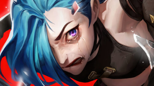 Crying Jinx Arcane Digital Art 4K Desktop Wallpaper