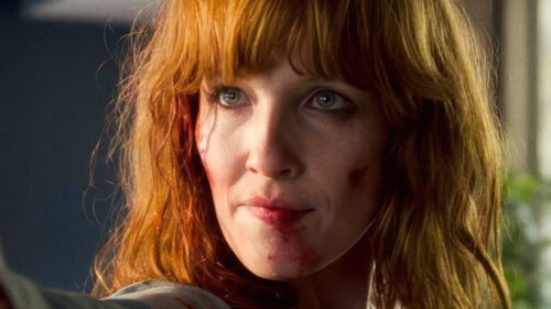 Bloody Face Portrait of a Woman Desktop Wallpaper