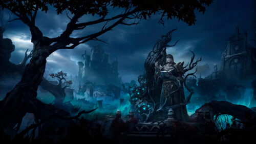Dark Fantasy Gothic Necromancer Night 4K Wallpaper