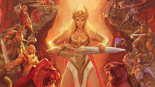She-Ra and He-Man Battle Scene Fantasy Art Desktop Wallpaper