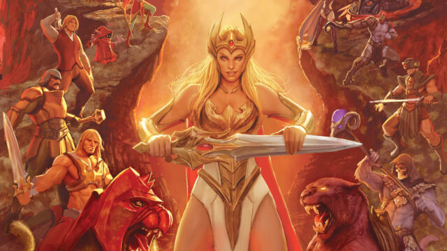 She-Ra and He-Man Battle Scene Fantasy Art Desktop Wallpaper