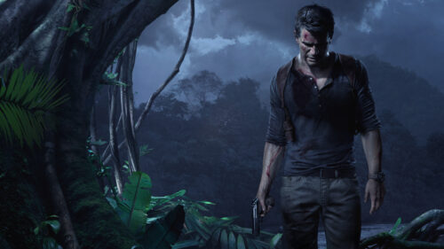 Nathan Drake in Uncharted 4 Jungle Scene Desktop Wallpaper