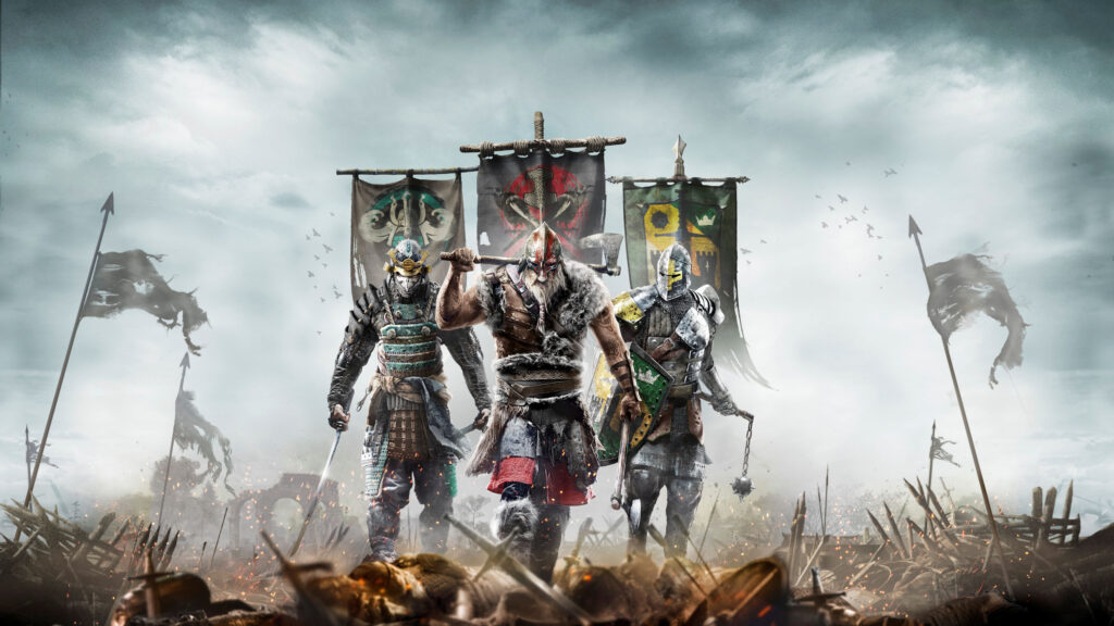 For Honor Warriors Standing on Battlefield Desktop Wallpaper