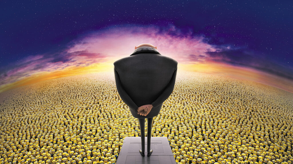 Gru Standing Before an Army of Minions Desktop Wallpaper