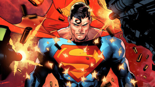 Superman Deflecting Bullets Comic Art 4K Desktop Wallpaper