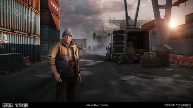 Escape from Tarkov Interactive Trader Port Scene Desktop Wallpaper