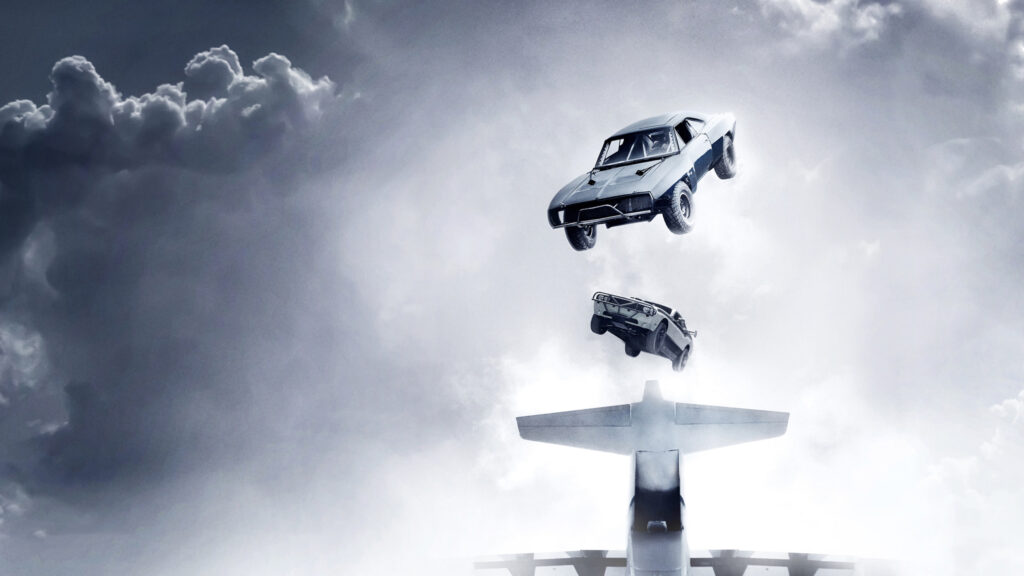 Fast and Furious Cars Falling From Airplane 4K Desktop Wallpaper