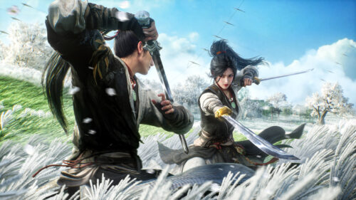 Wuxia Martial Arts Duo Duel 4K Wallpaper