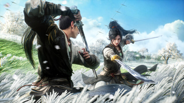 Wuxia Martial Arts Duo Duel 4K Wallpaper