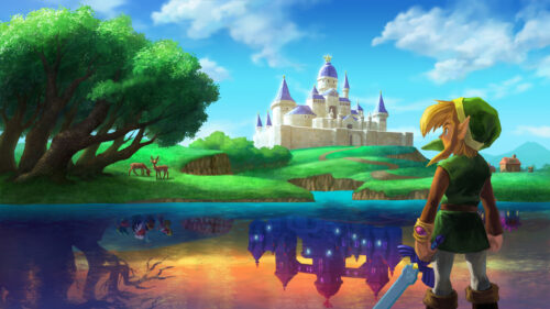 Legend of Zelda Link and Hyrule Castle 4K Wallpaper