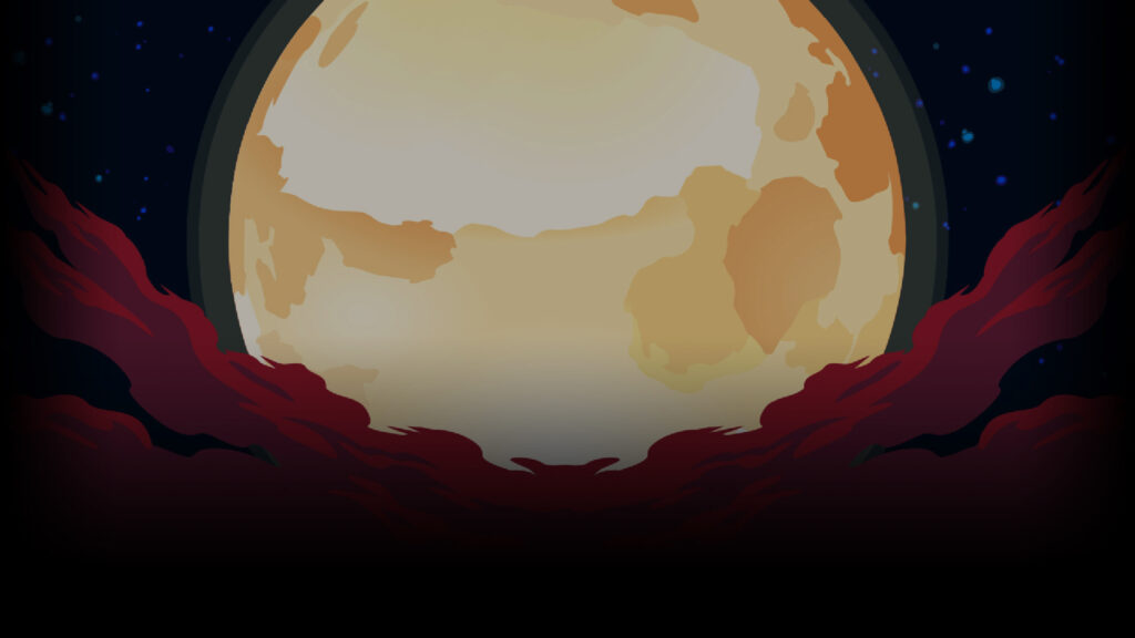 Ominous Moon Over Red Clouds Desktop Wallpaper