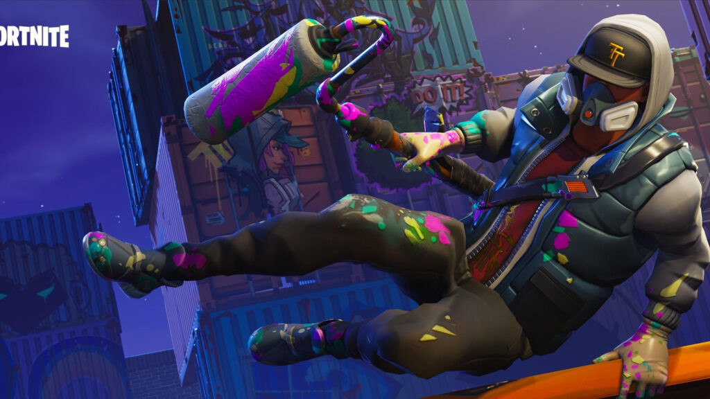 Fortnite Graffiti Artist Action 4K Wallpaper