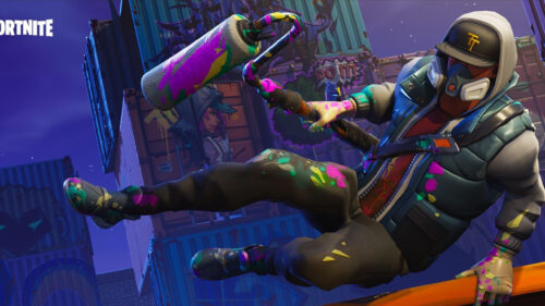 Fortnite Graffiti Artist Action 4K Wallpaper