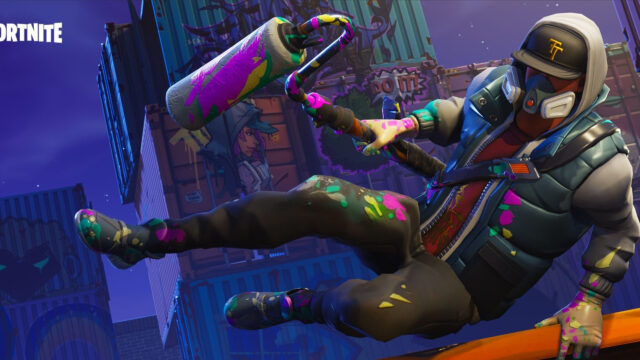 Fortnite Graffiti Artist Action 4K Wallpaper