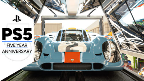 Gulf Livery Porsche 917K PlayStation 5 Anniversary Desktop Wallpaper