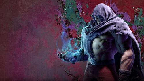 Street Fighter 6 Akuma Hooded Figure Desktop Wallpaper