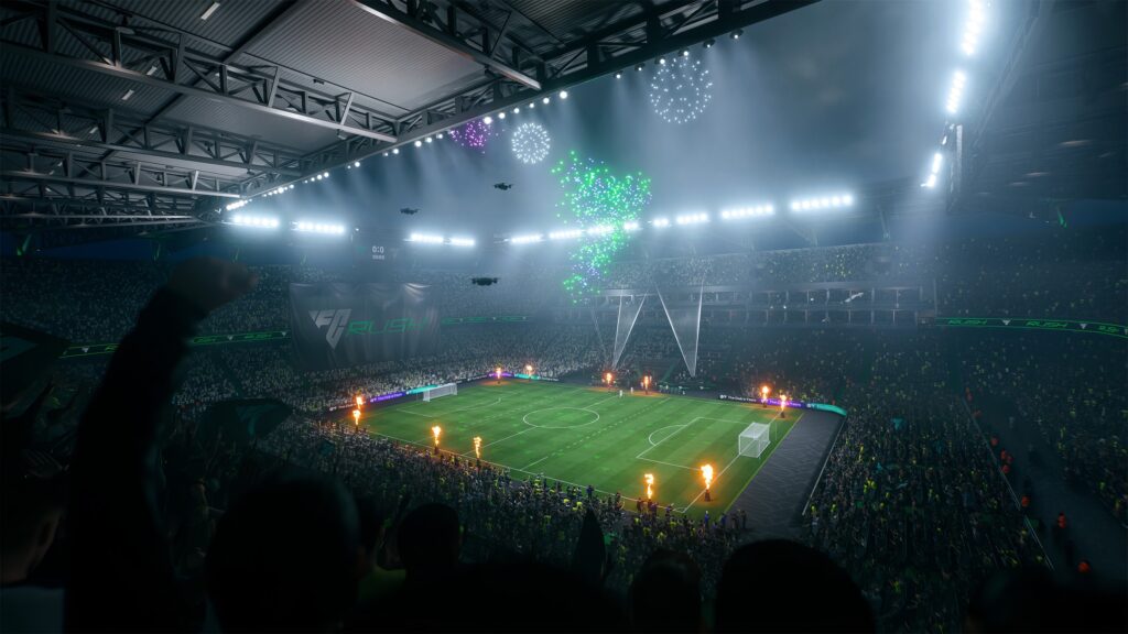 Stunning Stadium Fireworks Night View 4K Wallpaper