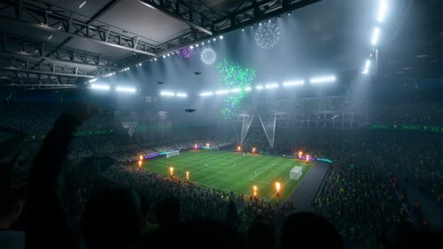 Stunning Stadium Fireworks Night View 4K Wallpaper