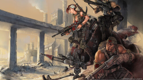 Post-Apocalyptic Mercenary Squad Desktop Wallpaper