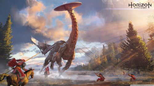 Tallneck Encounter in Horizon Zero Dawn Desktop Wallpaper
