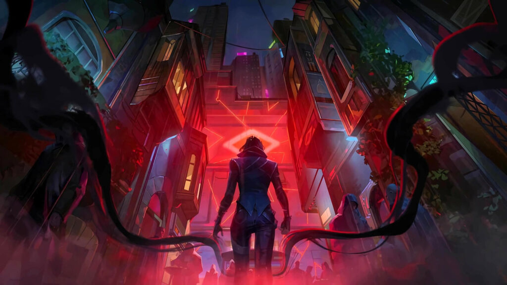 Cyberpunk City Silhouette Assassin 4K Desktop Wallpaper