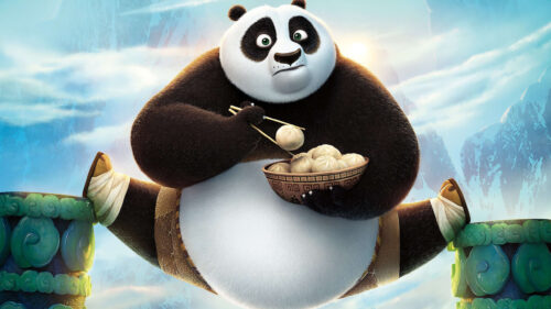 Po from Kung Fu Panda Eating Dumplings Desktop Wallpaper