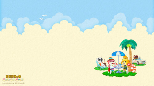 Animal Crossing Happy Home Designer Summer Beach Desktop Wallpaper