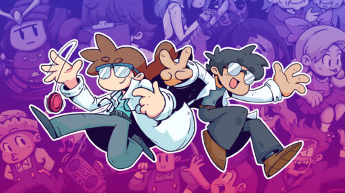 Rhythm Doctor Duo Cartoon Style Desktop Wallpaper