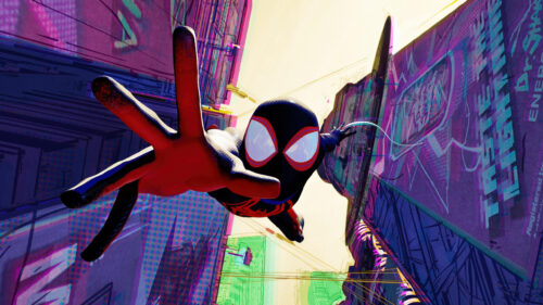 Miles Morales Spider-Man Dynamic Action Shot Desktop Wallpaper