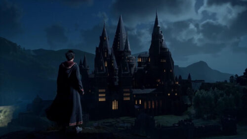 Hogwarts Castle Night View Cinematic Desktop Wallpaper