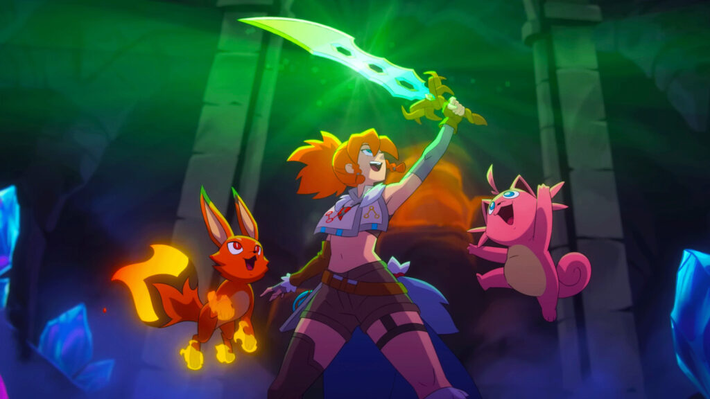 Animated Adventurer and Creatures 16:9 Desktop Wallpaper