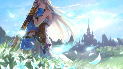 Zelda and Link Emotional Reunion 4K Desktop Wallpaper