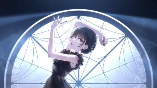 Elegant Wednesday Addams Silhouette 4K Desktop Wallpaper