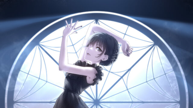 Elegant Wednesday Addams Silhouette 4K Desktop Wallpaper