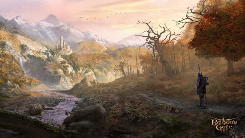 Fantasy Mountain Valley Knight Desktop Wallpaper
