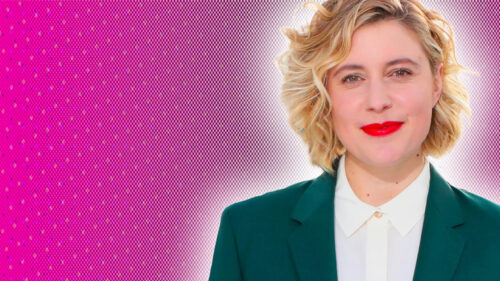 Greta Gerwig Dark Green Blazer Portrait Desktop Wallpaper