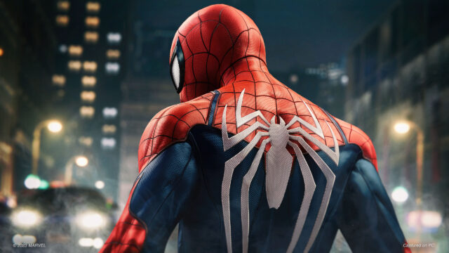 Spider-Man Back View in Marvel's Spider-Man 2 Desktop Wallpaper